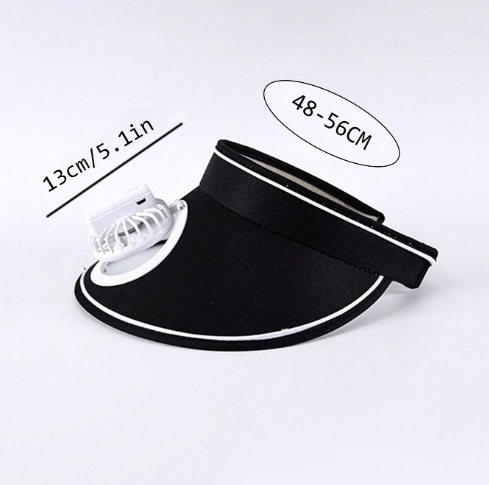 Rechargeable Rotating Fan Hat With Light