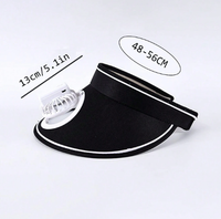Rechargeable Rotating Fan Hat With Light