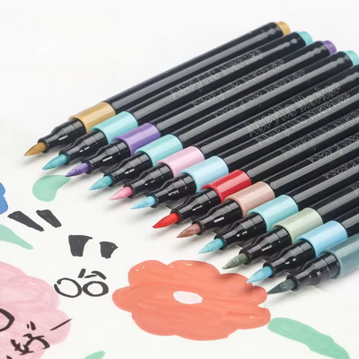 24Pcs Premium Acrylic Color Markers With Storage Box