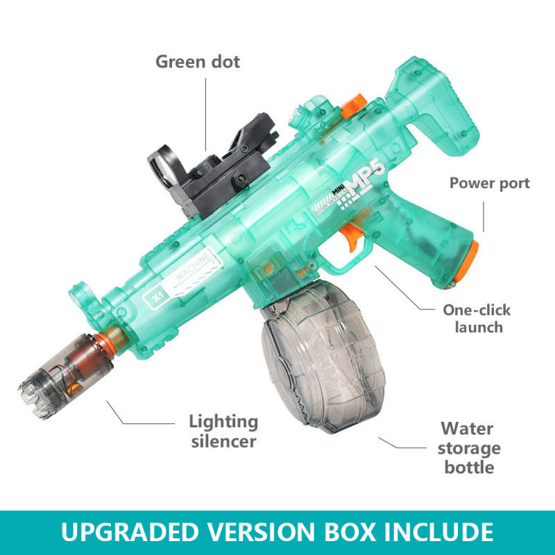 Electric MP5 Water Shooting Gun With Colorful Light Silencer