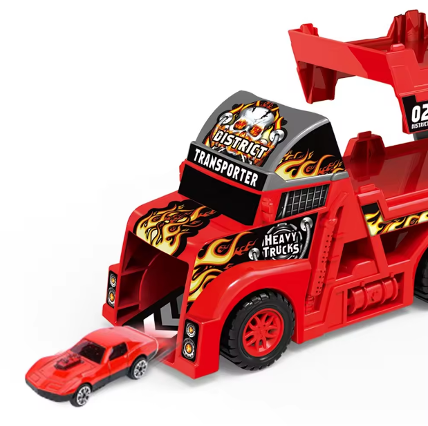 Foldable Car Launcher Transporter With 8Pcs Alloy Cars