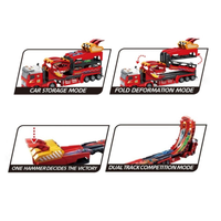 113cm Deformation Catapult Car Launching Truck - 4Pcs Alloy Cars
