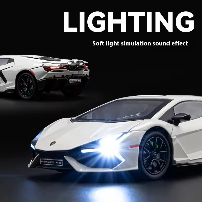 1:24 Diecast Lamborghini Revuelto Model Car With Smoke