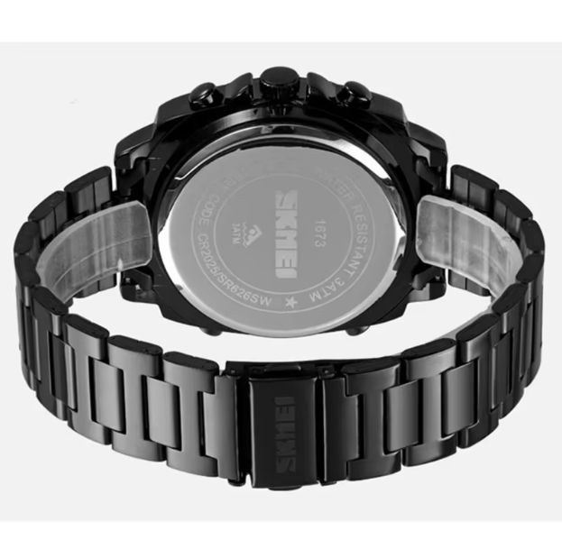 SKMEI Dual Time Quartz Stainless Steel Watch - Copy