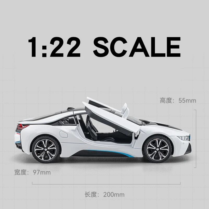 1:22 Diecast BMW i8 Luxury Model Car