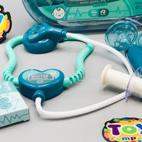 13Pcs Kids Pretend Play Doctor Kit With Acrylic Box - Green