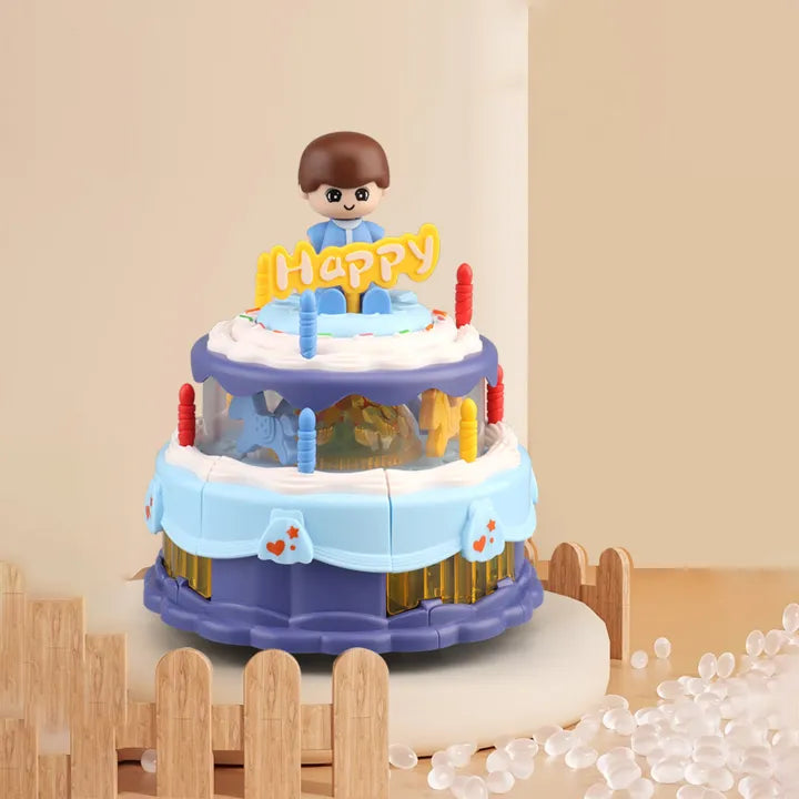 Electric Rotating Birthday Doll Cake With Light & Music