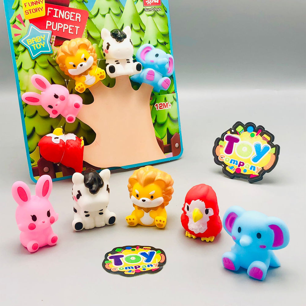 5Pcs Soft Silicon Animal Finger Puppet - Assortment