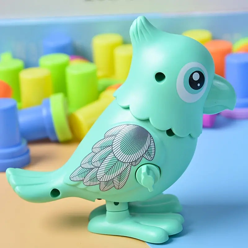 1Pc Wind-up Colorful Jumping Parrot Toy