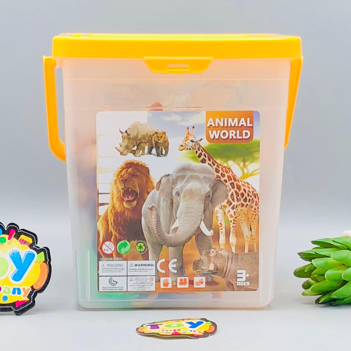 23Pcs Kids Wild Animal World Toy With Storage Box