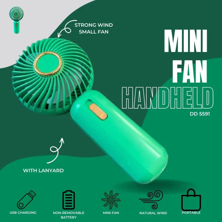 Rechargeable Handheld & Desktop Fan With Light