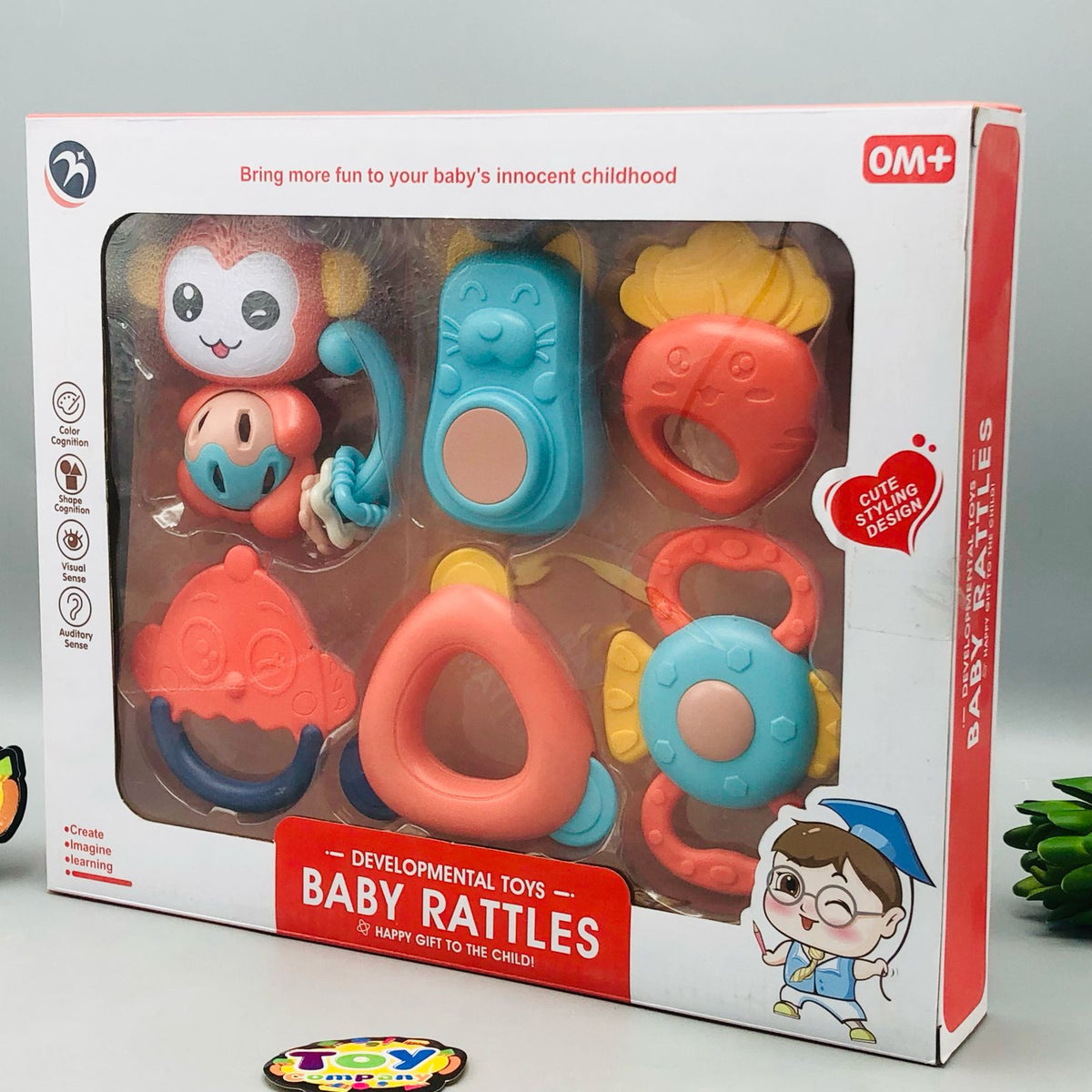 6Pcs Baby Teether & Rattle Set