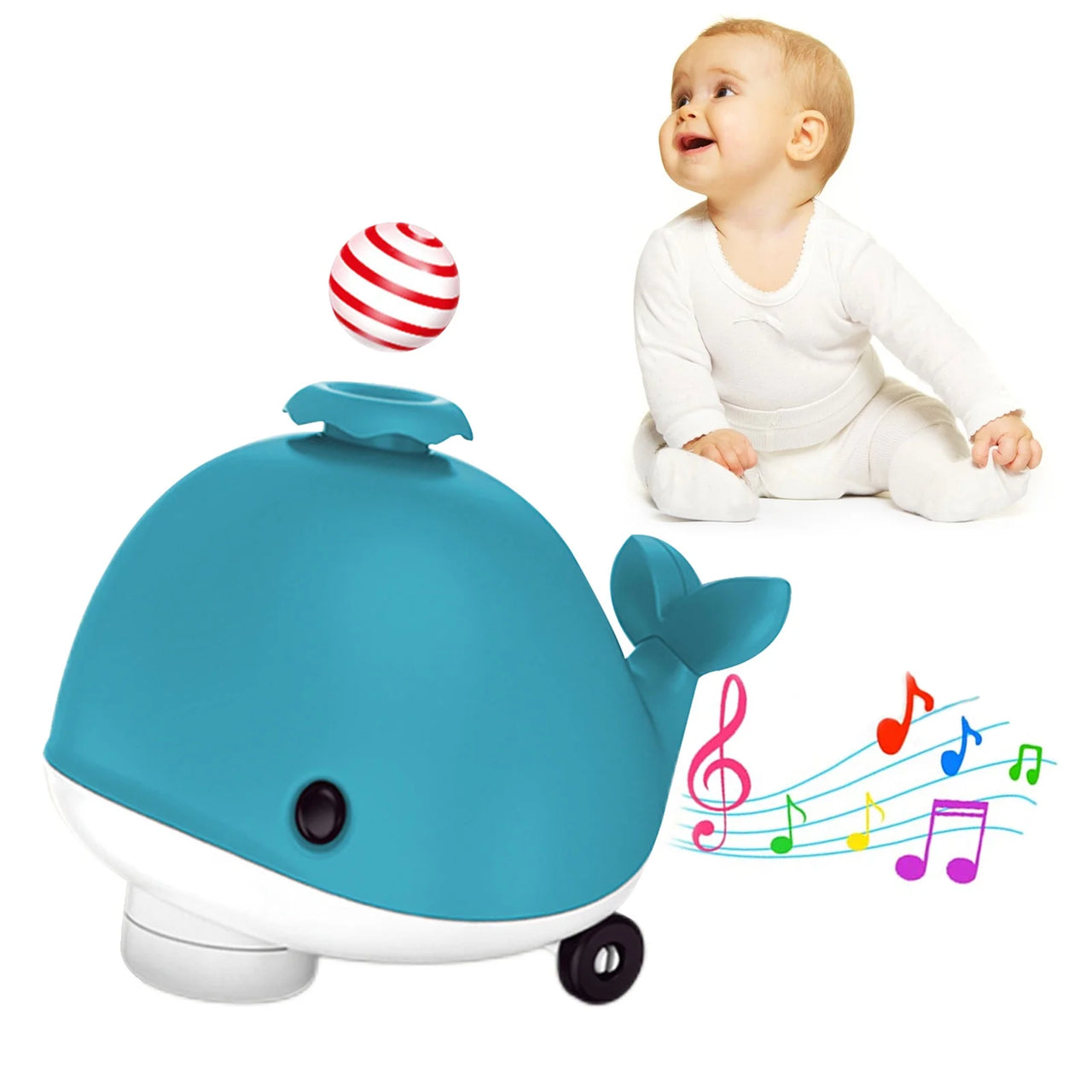 Cute Ball Blowing Whale Musical Toy