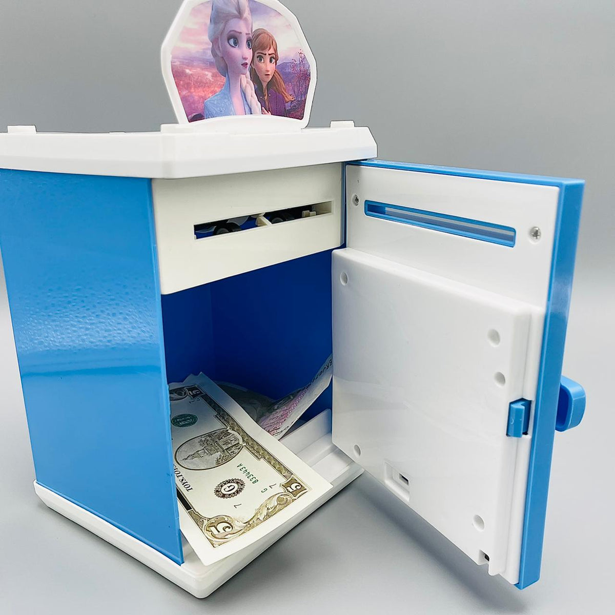 Frozen Piggy Bank ATM with Finger Print & Password Unlock