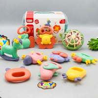 10Pcs Premium Baby Teether & Rattles With Storage Box