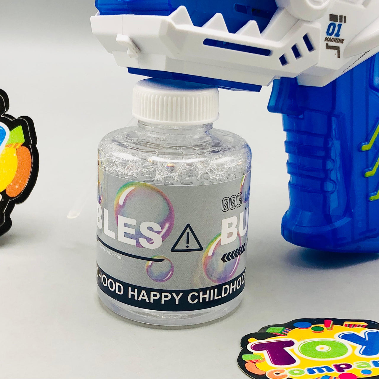 6 Holes Mini Shark Colorful Bubble Gun