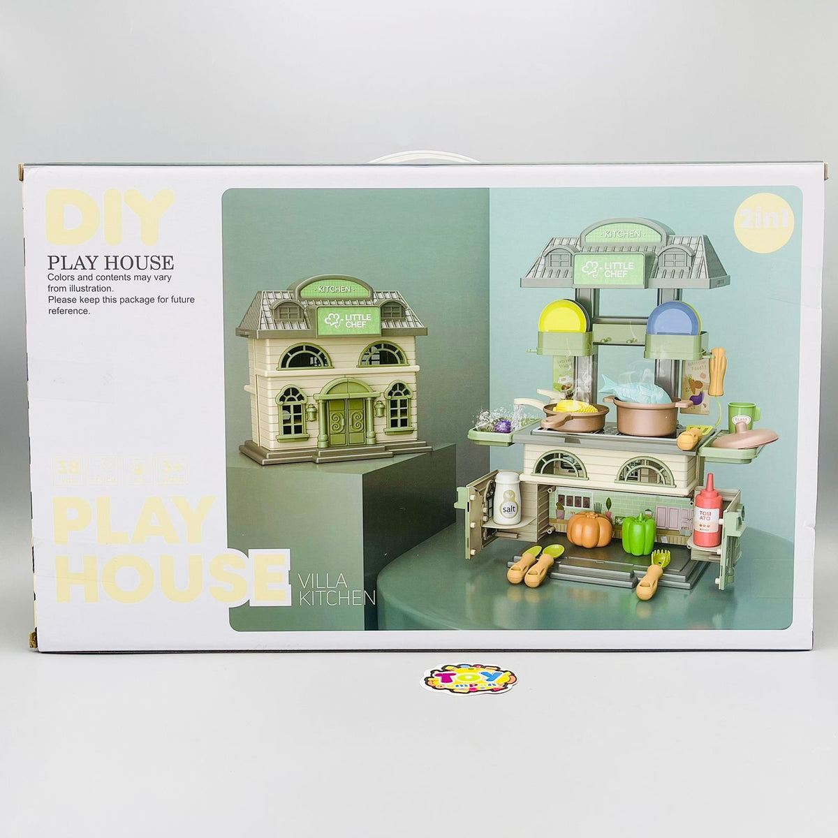 2-in-1 DIY Play House Villa & Kitchen