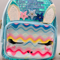 10* Inches Girls Fancy Unicorn Backpack - Blue