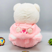 12* Inches Premium 2in1 Hoodie Bear Stuff Toy - Pink