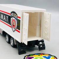 1Pc Alloy Pullback Police Container Truck