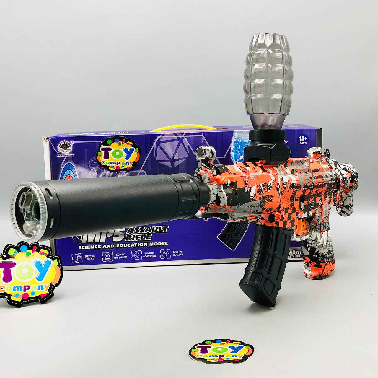 MP5 Water Bullet Shooting Gun With Colorful Lights Silencer