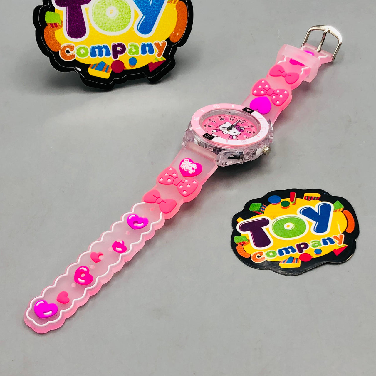 Hello Kitty Themed Lighting Watch With Acrylic Box