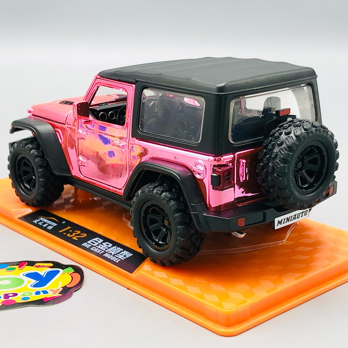 1:32 Diecast Rubicon Jeep With Acrylic Display Box - Metallic Pink