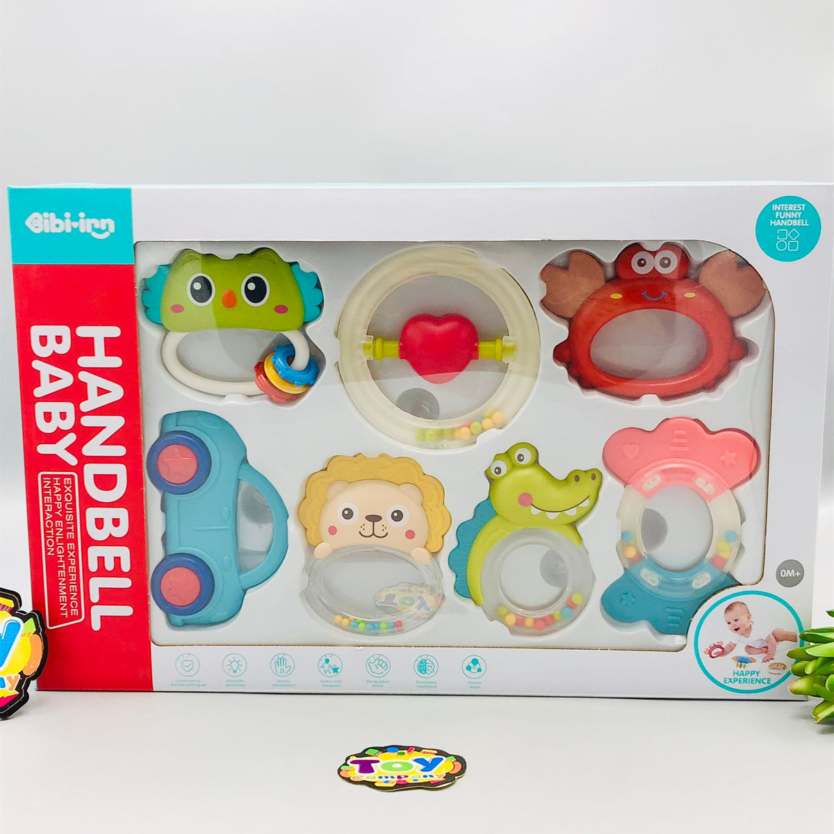 7Pcs Premium Baby Handbell Rattles & Teethers Set