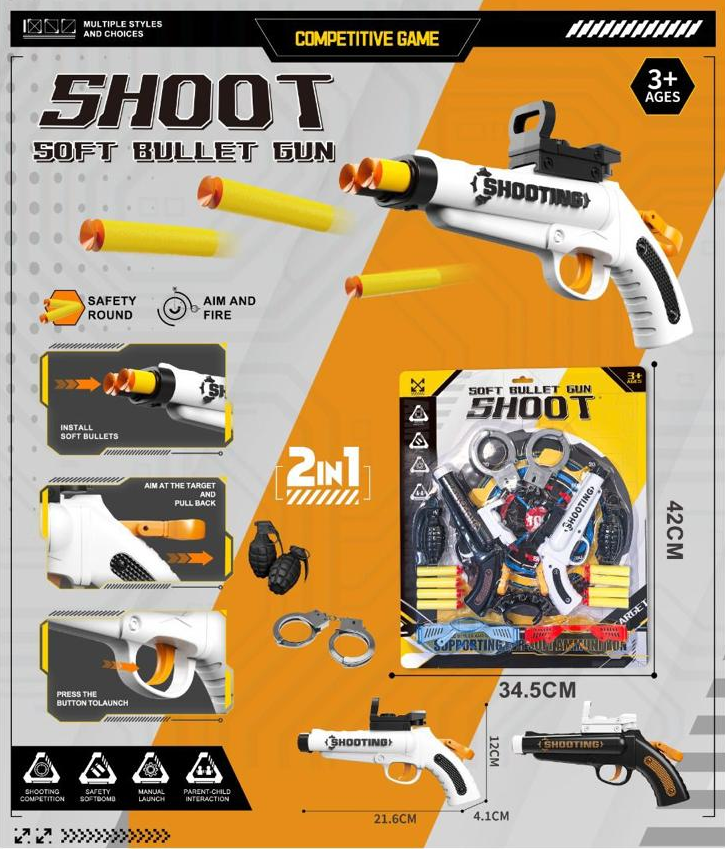 2in1 Kids Manual Soft Bullet Shooting Gun