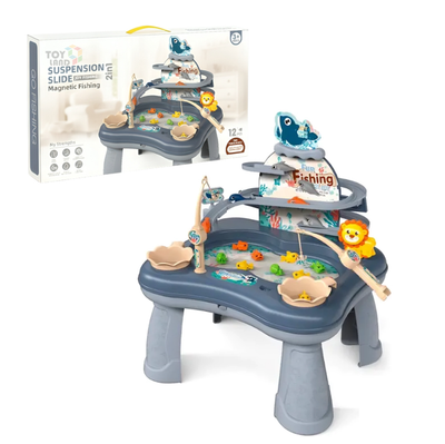2in1 Kids Suspension Slide & Magnetic Fishing Game Table