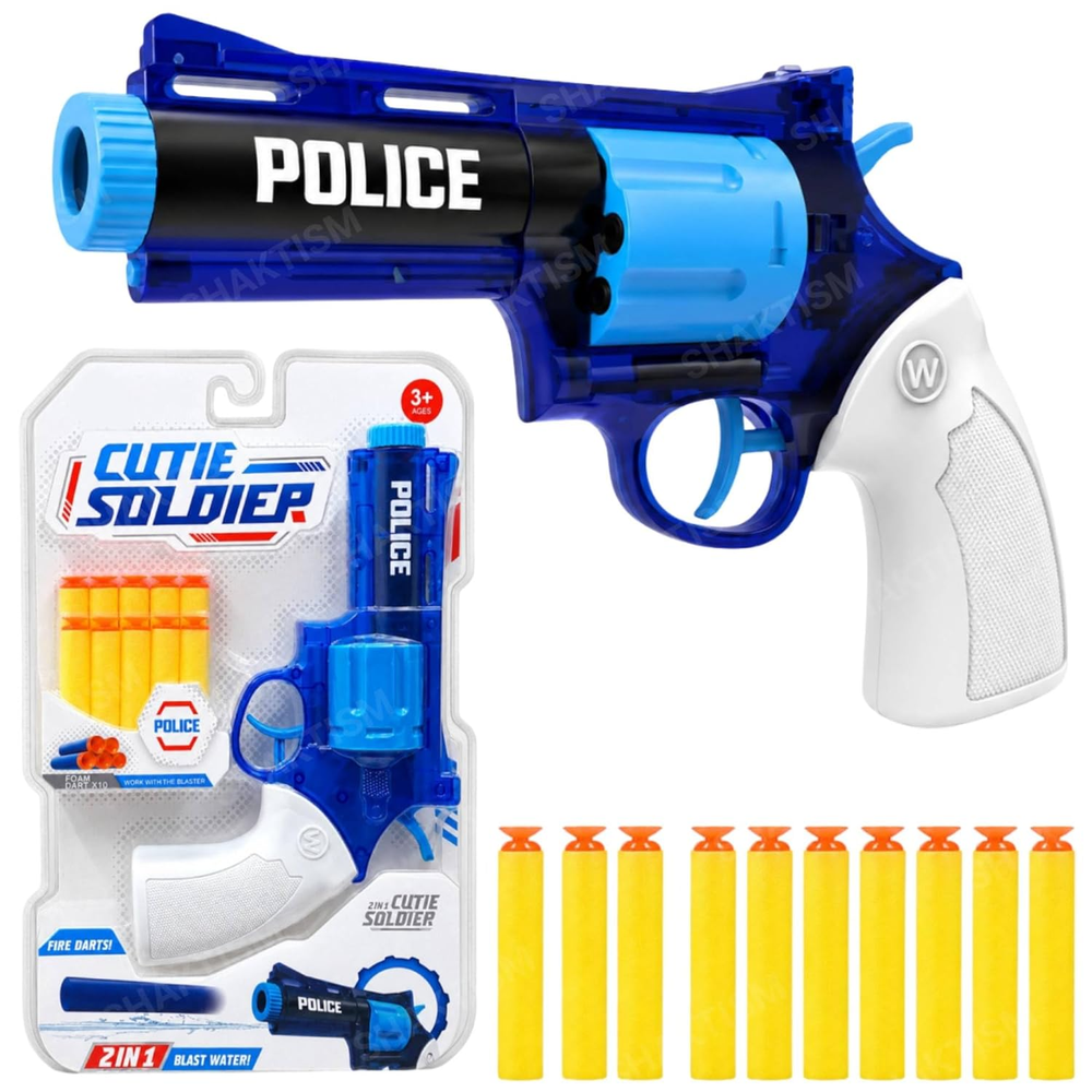 2in1 Police Protector Soft Bullet & Water Shooting Revolver