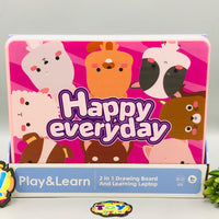 2in1 Kids Learning Laptop & LCD Writing Tablet - Pink
