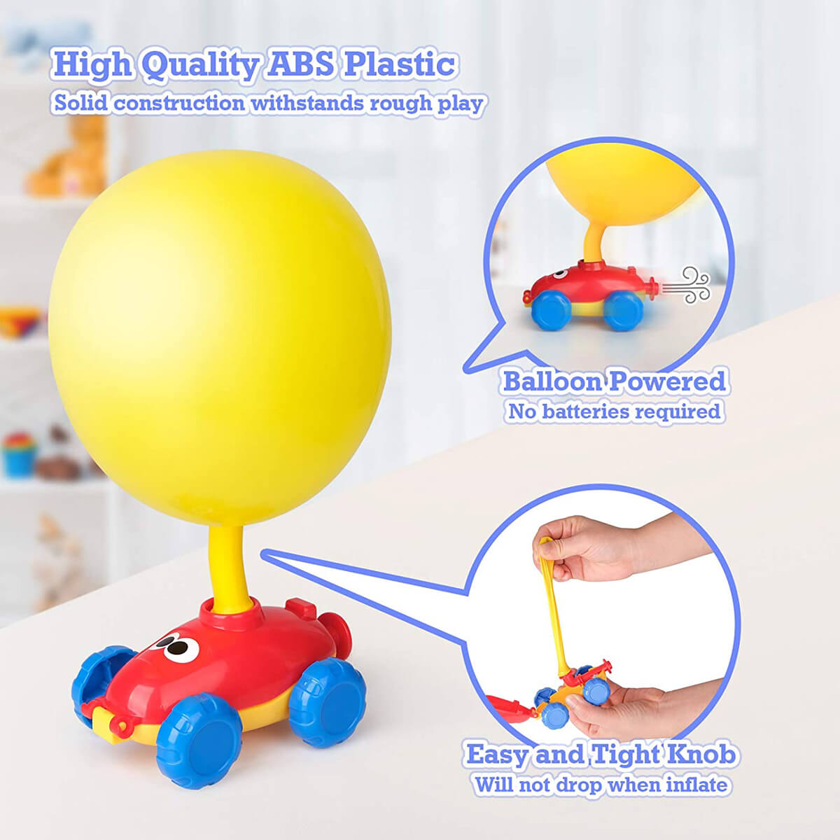 Mini Air Powered Cartoon Balloon Car Toy