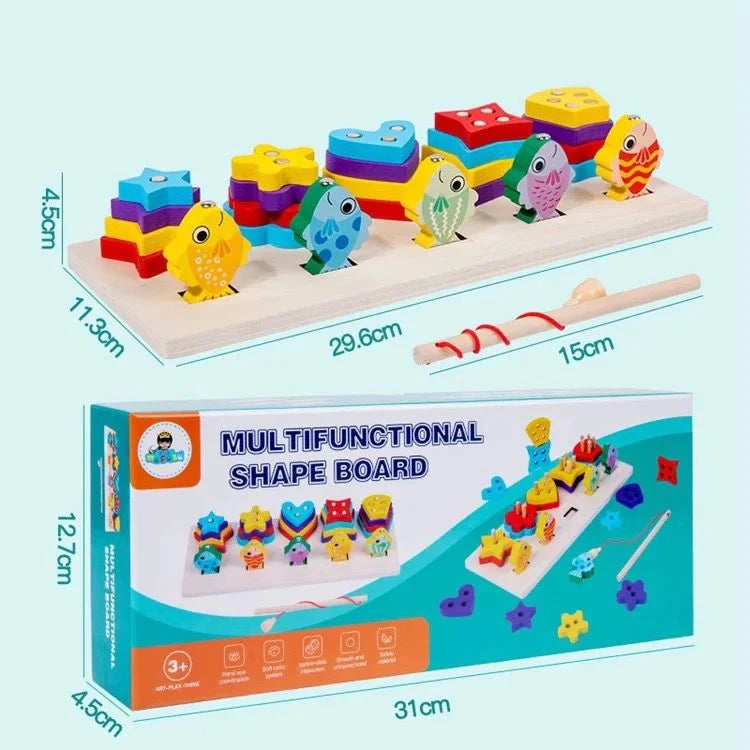 Multi-functional Wooden Shape & Magnetic Fishing Board