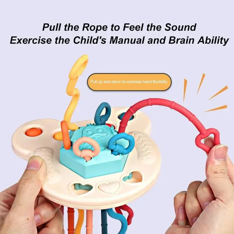 3in1 Silicon Funny Teether & Puller Toy
