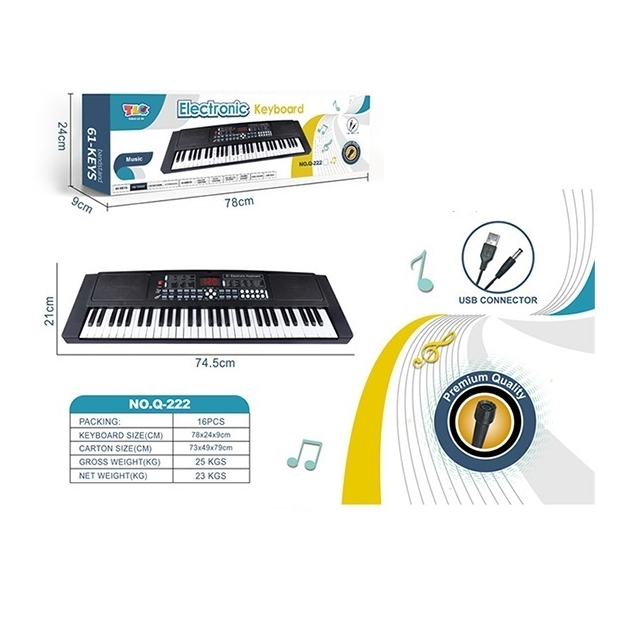 61 Keys Electronic Keyboard Piano With Microphone