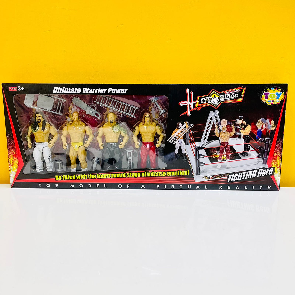 WWE Wrestling Ring With 4 Wrestling Characters & Accessories