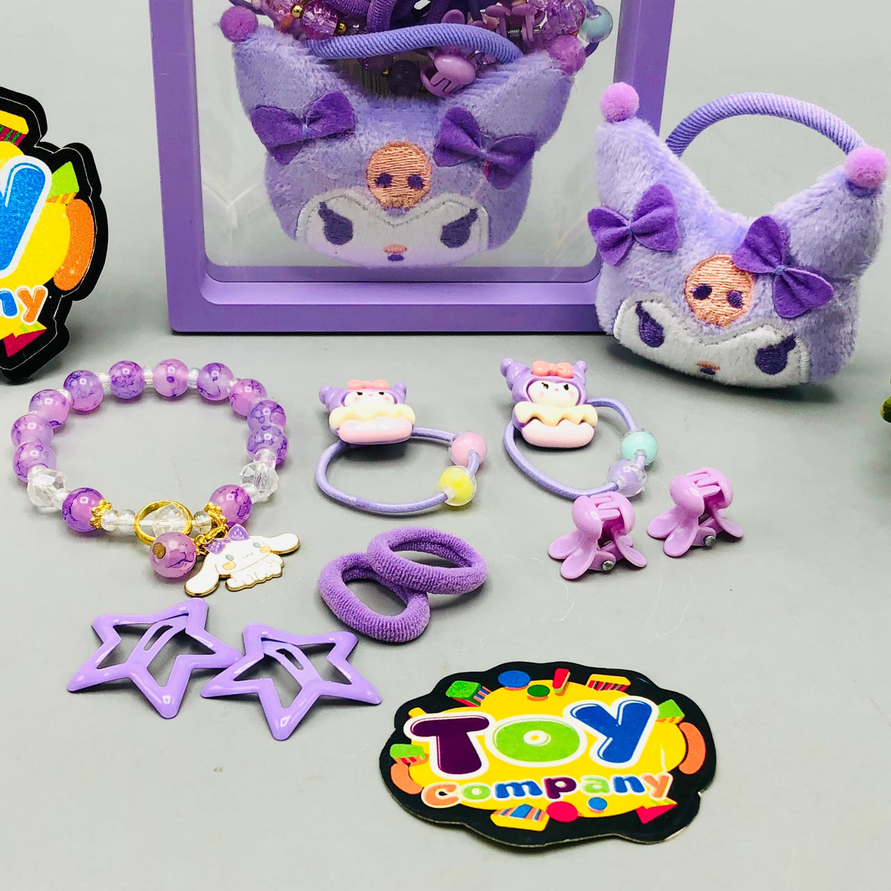 10Pcs Girls Kuromi Themed Hair Accessories Set - Purple