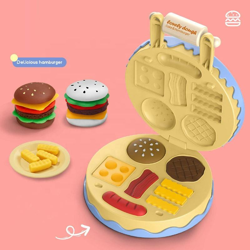 30Pcs DIY Manual Burger & Cake Play Dough Machine