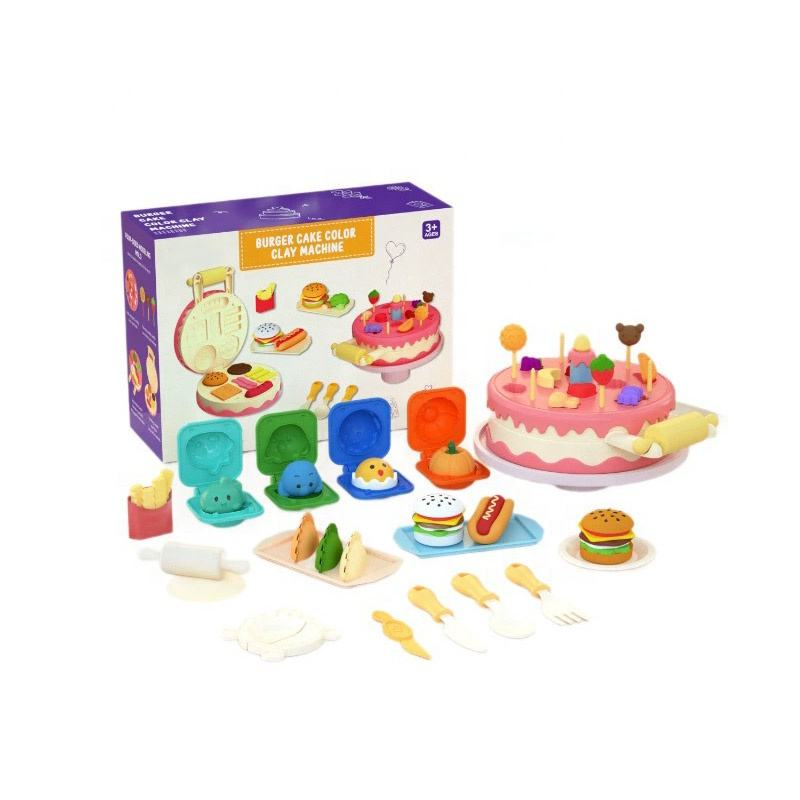 30Pcs DIY Manual Burger & Cake Play Dough Machine