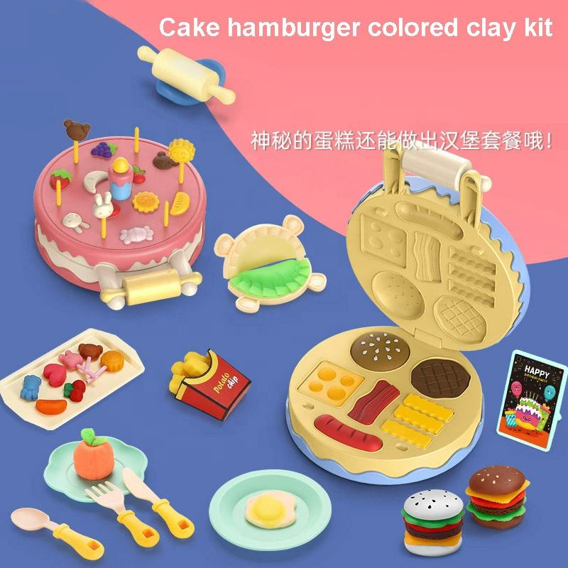 30Pcs DIY Manual Burger & Cake Play Dough Machine