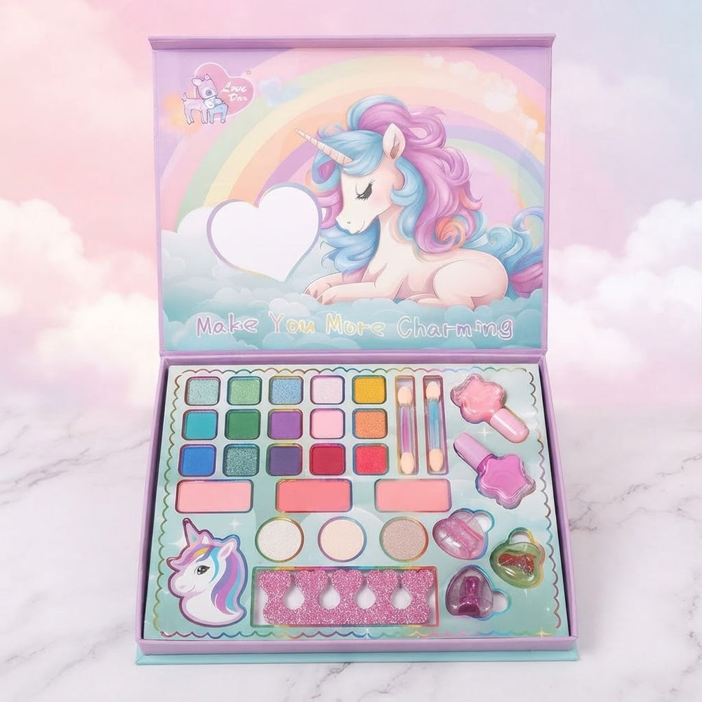 30in1 Unicorn Themed Realistic Girls Makeup Kit