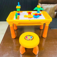 30Pcs DIY Multi-functional Building Blocks Table With Stool