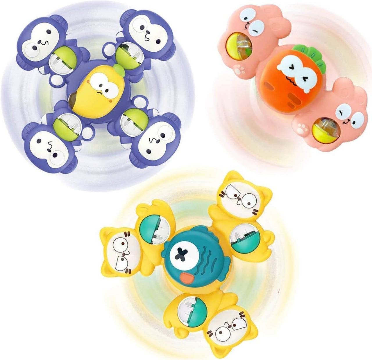 3Pcs Animal Shape Baby Spinning Rattles