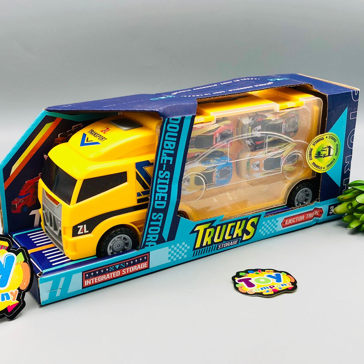 Inertial Double-Sided Ejector Truck With 4Pcs Cars