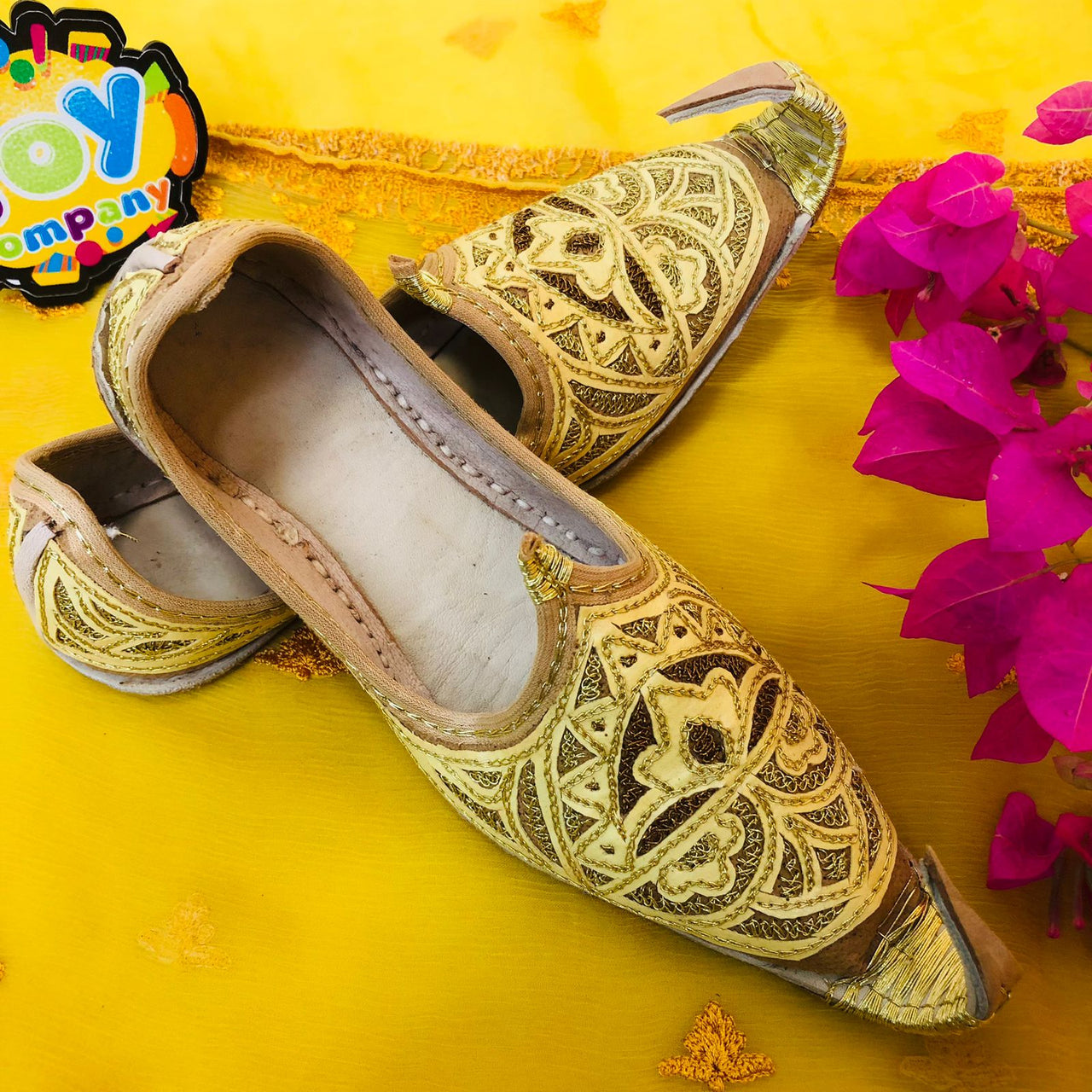 Hand-Made Traditional Khussa For Boys - Golden
