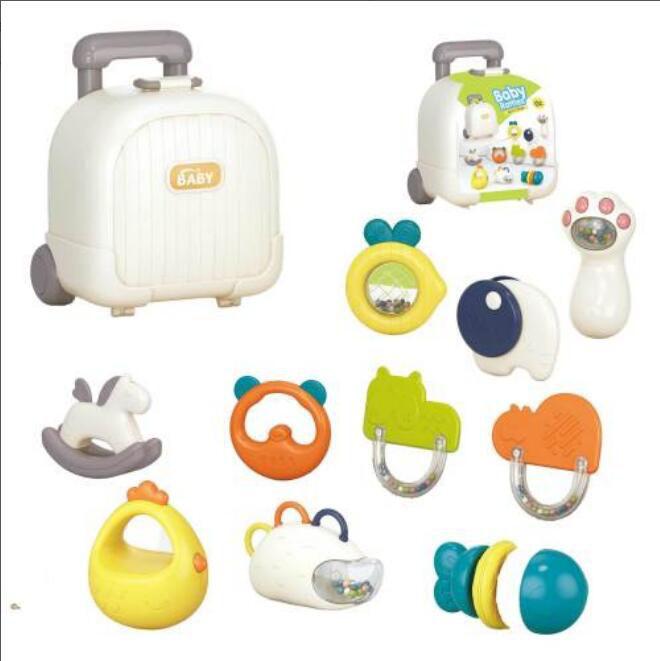 10Pcs Premium Baby Briefcase Rattles & Teether Set