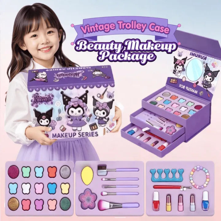 31Pcs Realistic Kuromi Themed Makeup Briefcase