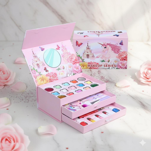 31Pcs Realistic Castle Unicorn Makeup Briefcase