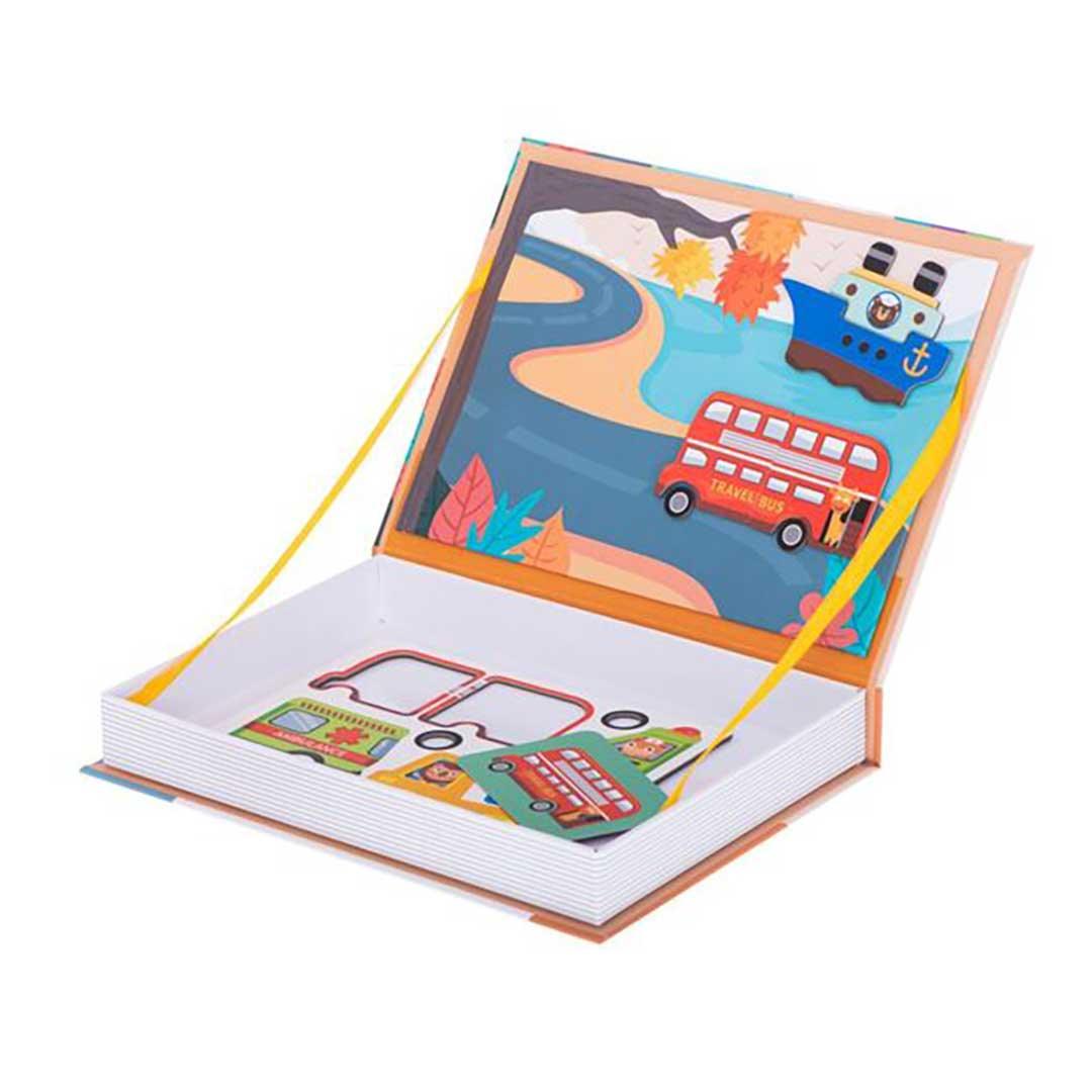 66Pcs Interesting Vehicle Magnetic Puzzle Book